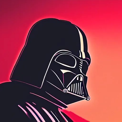 Image similar to darth vader's head coming out of a red mist, epic, trending on artstation, profile pic, centered, accurate anatomy, highly detailed, digital art,