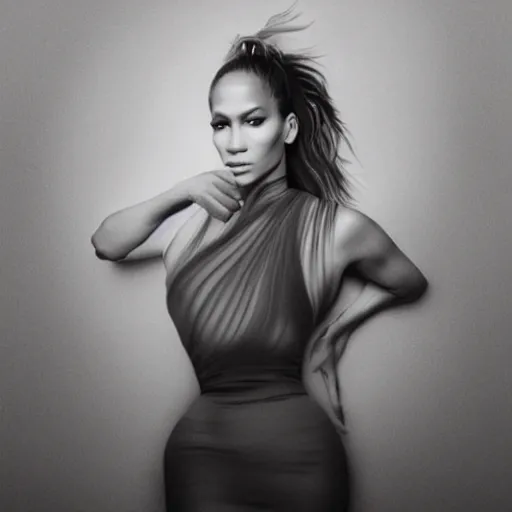 Image similar to j - lo made of jello, portrait photography