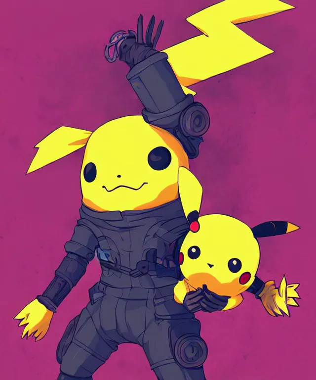 Image similar to a portrait of an anthropomorphic cyberpunk pikachu, holding rice ball, cyberpunk!, fantasy, elegant, digital painting, artstation, concept art, matte, sharp focus, illustration, art by josan gonzalez