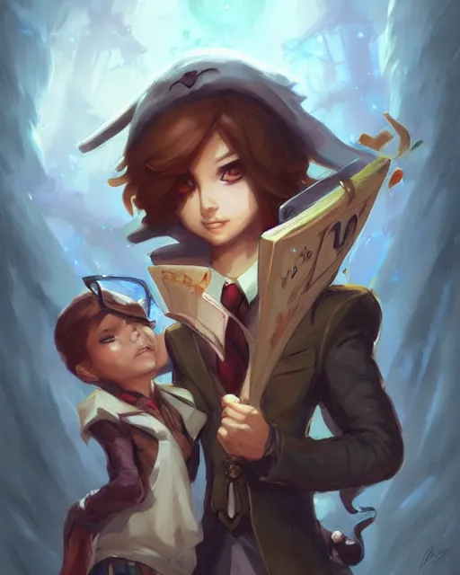 Prompt: cute little anthropomorphic akechi and makoto, cute and adorable, pretty, beautiful, dnd character art portrait, matte fantasy painting, deviantart artstation, by jason felix by steve argyle by tyler jacobson by peter mohrbacher