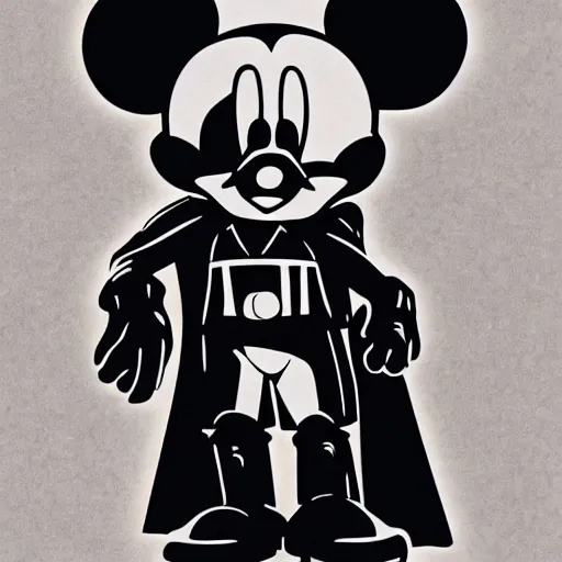 Image similar to micky mouse as darth vader