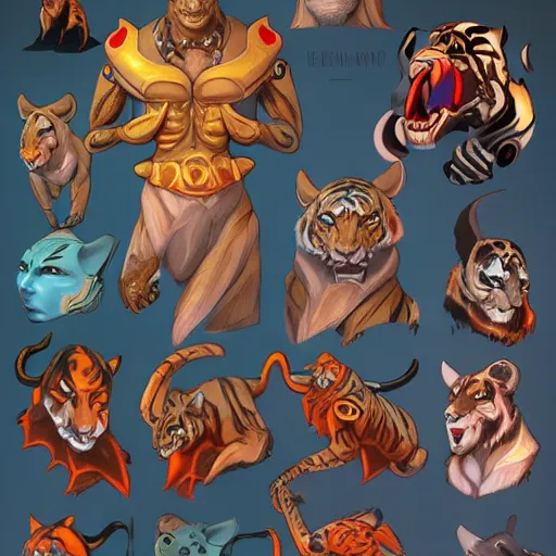 Image similar to exophilia, handsome, tiger alien race, arcana, godlike, harmony artstation