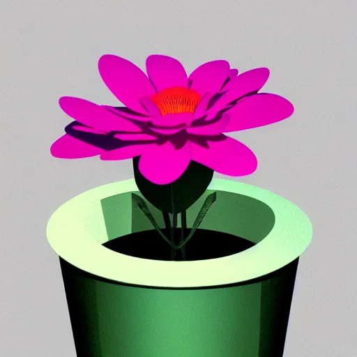 Prompt: flower in a pot but minimalistic concept art by frank stella gilleard james whalen tom, colorful, soft light, trending on artstation, minimalism