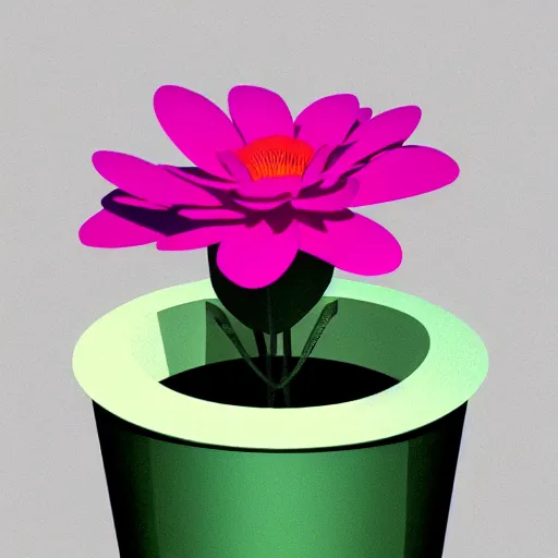 Image similar to flower in a pot but minimalistic concept art by frank stella gilleard james whalen tom, colorful, soft light, trending on artstation, minimalism