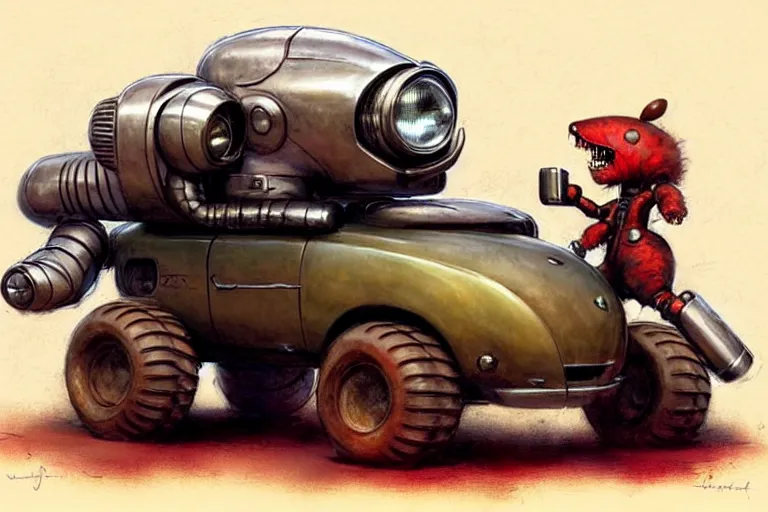 Prompt: adventurer ( ( ( ( ( 1 9 5 0 s retro future robot android mouse rv monster truck house robot. muted colors. ) ) ) ) ) by jean baptiste monge!!!!!!!!!!!!!!!!!!!!!!!!! chrome red