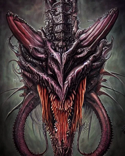 Image similar to zerg hydralisk portrait in giger style