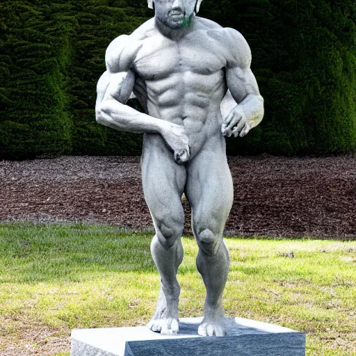 Prompt: marble statue of joe rogan, outdoors