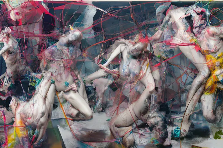 Image similar to bodies entwined in the physical impossibility of death, extremely intricate and detailed, by painted by francis bacon, adrian ghenie, james jean, part by gerhard richter, part by petra cortright. 8 k masterpiece