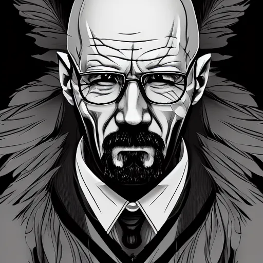 Image similar to portrait of walter white skull, anime fantasy illustration by tomoyuki yamasaki, kyoto studio, madhouse, ufotable, comixwave films, trending on artstation