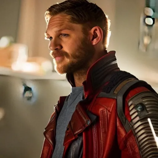 Prompt: tom hardy as star-lord from guardians of the galaxy (2014)