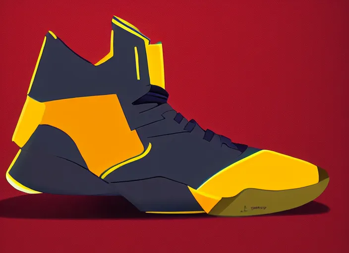 Image similar to basketball sneakers concept of sentry, trending on artstation, smooth, sharp focus