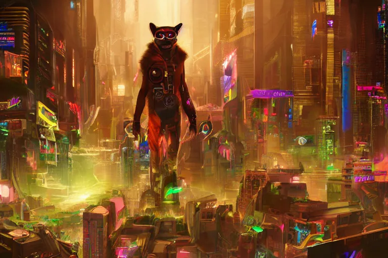 Image similar to high - resolution photograph from a cyberpunk era furry fandom convention ( midwest furfest 2 0 4 7 ), taking place after the genetic revolution and quantum singularity. photorealistic.