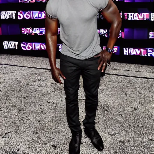 Prompt: 7 feet tall kevin hart,