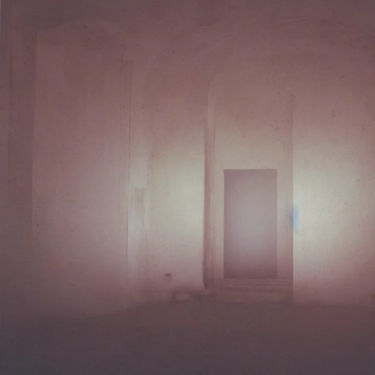 Image similar to boards of canada inside a marble temple, film photo, soft lighting album cover, nostalgia, gradient, light reflection