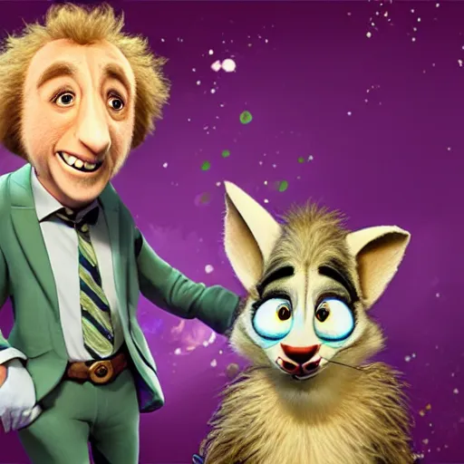 Image similar to gene wilder as a zootopia character
