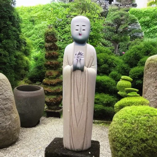 Image similar to photo of a jizo stature in a garden