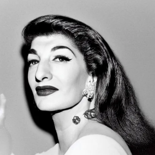 Image similar to maria callas, think different