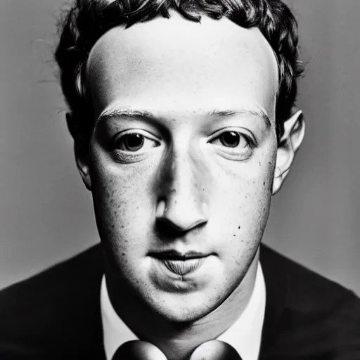 Prompt: a portrait of Mark Zuckerberg, by Man Ray, photography in black and white, 1930