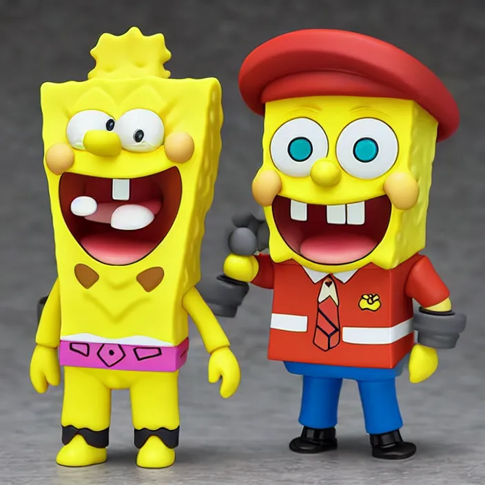 Prompt: spongebob, an anime nendoroid of spongebob, figurine, detailed product photo