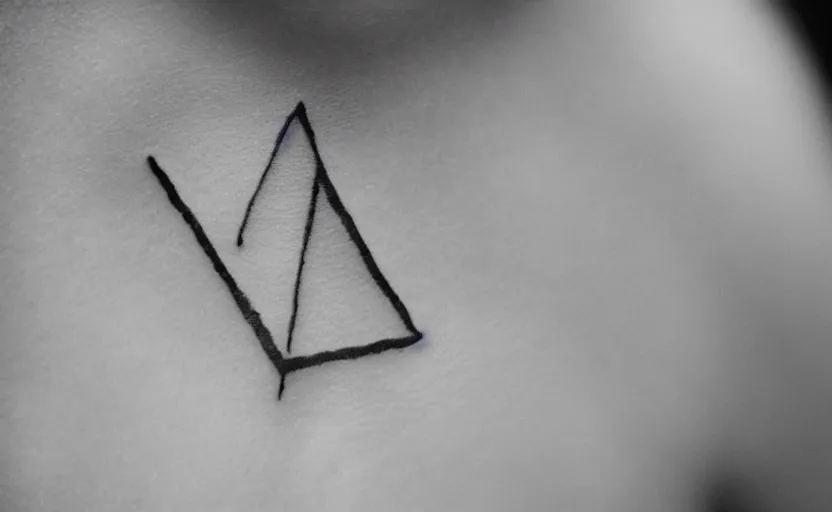 Image similar to handpoke tattoo of a triangle