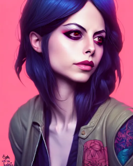 Image similar to a portrait of a beautiful willa holland as a punk, art by lois van baarle and loish and ross tran and rossdraws and sam yang and samdoesarts and artgerm, digital art, highly detailed, intricate, sharp focus, trending on artstation hq, deviantart, unreal engine 5, 4 k uhd image