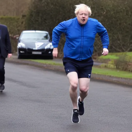 Image similar to Photo of Boris Johnson running