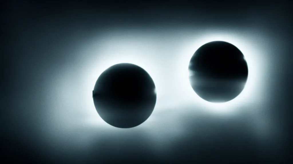 Prompt: space, black sphere in a luminous cage, fog, volumetric lighting, mystique, atmospheric, sharp focus, ultra detailed, noir art house, 4 k, cinematic, 3 5 mm