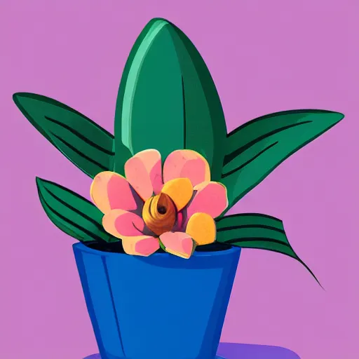 Image similar to flower in a pot but minimalistic concept art by frank stella gilleard james whalen tom, colorful, soft light, trending on artstation, minimalism