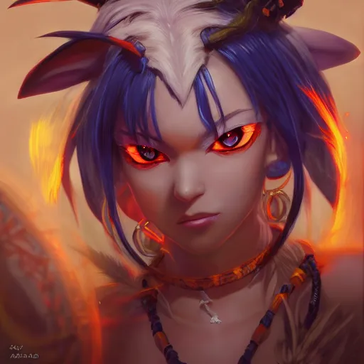 Image similar to anime portrait of bunny girl as a shaman yedi using dark force to eliminate trump as an anime antagonist by Stanley Artgerm Lau, WLOP, Rossdraws, James Jean, Andrei Riabovitchev, Marc Simonetti, and Sakimichan, trending on artstation