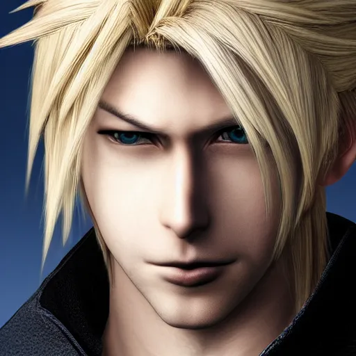 Prompt: A photograph of Cloud Strife in real life