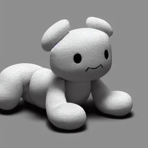 Prompt: cute fumo plush from a dark cave with photoluminescent hair, black and white, vray