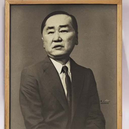 Image similar to a realistic portrait of abai kunanbayev in a modern city