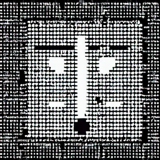 Image similar to evil face made out of binary code