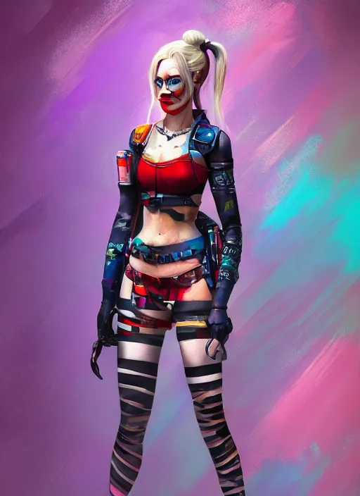 Prompt: detailed full body concept art illustration colorful pastel painting of an harley quinn pilot in full intricate clothing, ultra detailed, digital art, octane render, 4K