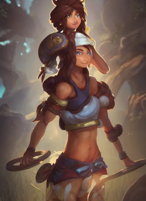 Image similar to fitness taliyah, from league of legends, superb cosplay, au naturel, jungling, exhibant, in shape, hyper detailed, digital art, trending in artstation, cinematic lighting, studio quality, smooth render, unreal engine 5 rendered, octane rendered, art style by klimt and nixeu and ian sprigger and wlop and krenz cushart