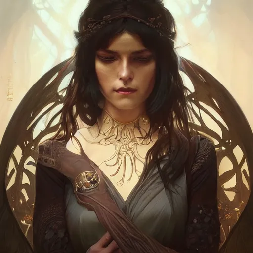 Image similar to portrait of a demon, D&D, fantasy, highly detailed, digital painting, artstation, smooth, sharp focus, illustration, art by artgerm and greg rutkowski and alphonse mucha