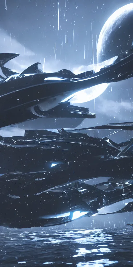 Image similar to shinigami starship by pixar, smooth, cinematic, wet reflections, ray tracing x, rtx, smooth