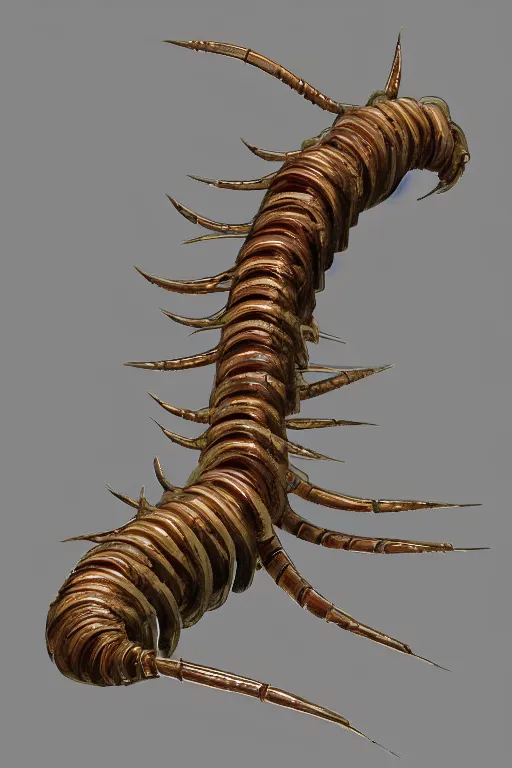 Image similar to a shoe designed after a centipede , concept art, trending on artstation 3D.