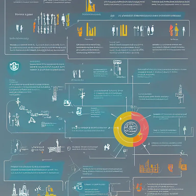 Image similar to an infographic of how a futuristic society should be structured, digital poster, high quality, detailed