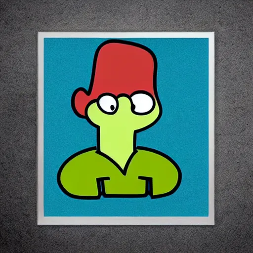 Image similar to handsome, cartoon network style, strong chin, portrait, awesome squidward