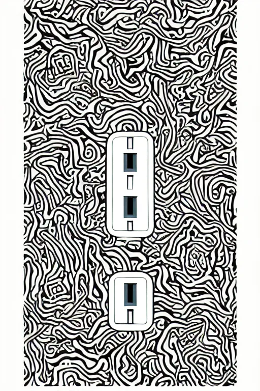 Image similar to minimalist boho style art of a power plug, illustration, vector art