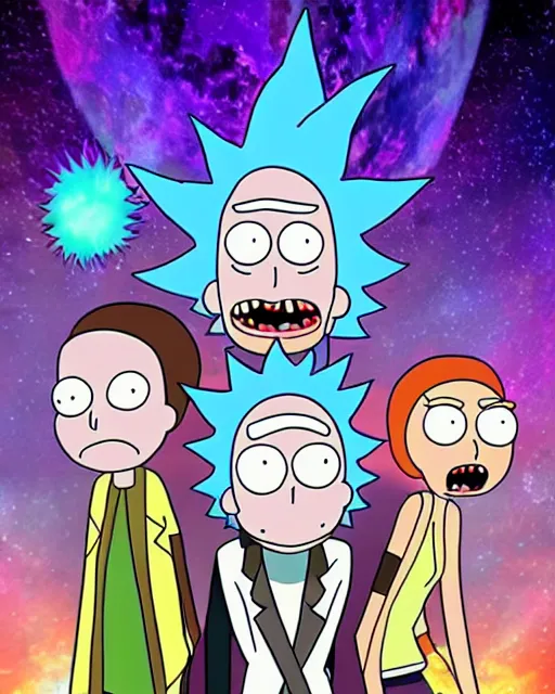 Image similar to rick and morty the anime, netflix original anime series, detailed shading, ambient lighting, epic digital art