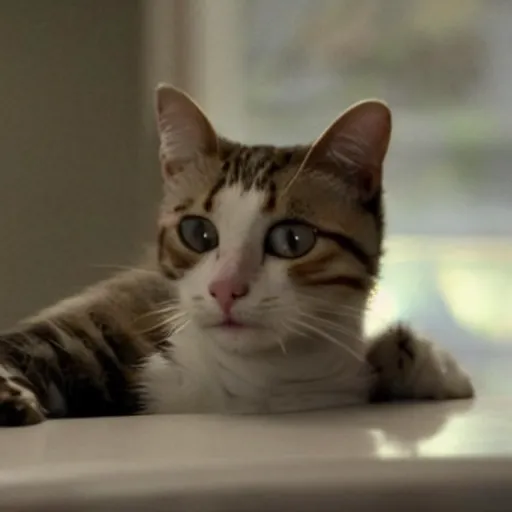 Prompt: A still of a cat in Breaking Bad