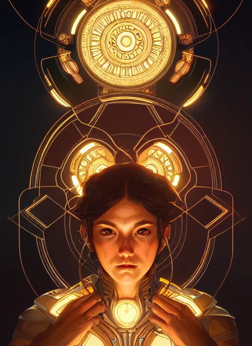 Image similar to symmetry!! portrait of apex legends, intricate, elegant, glowing lights!! highly detailed, digital painting, artstation, concept art, smooth, sharp focus, illustration, art by artgerm and greg rutkowski and alphonse mucha