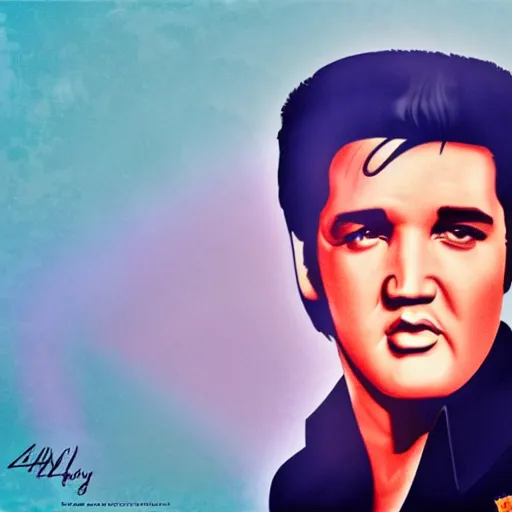 Prompt: Elvis Presley poster trending on art station 8k