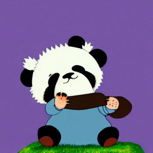 Image similar to a chibi panda bear, studio ghibli