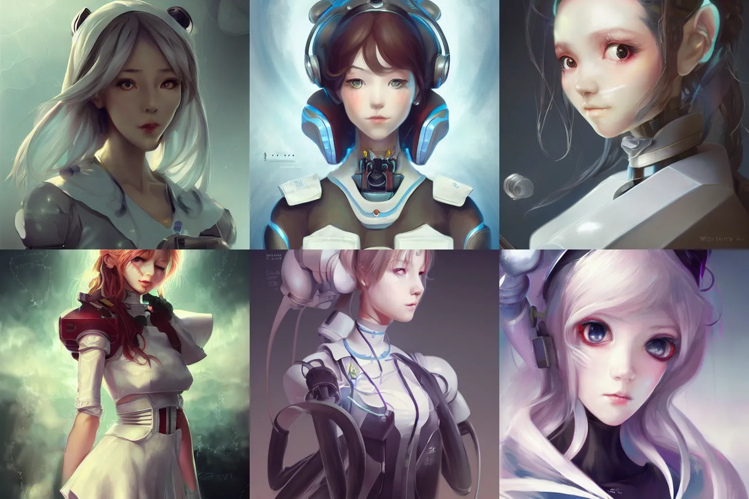 Prompt: beautiful robot girl maid, wearing maid uniform, portrait, anime character concept art, intricate complexity, art by wlop, charlie bowater, quixel megascan, artgerm and ilya kushinov