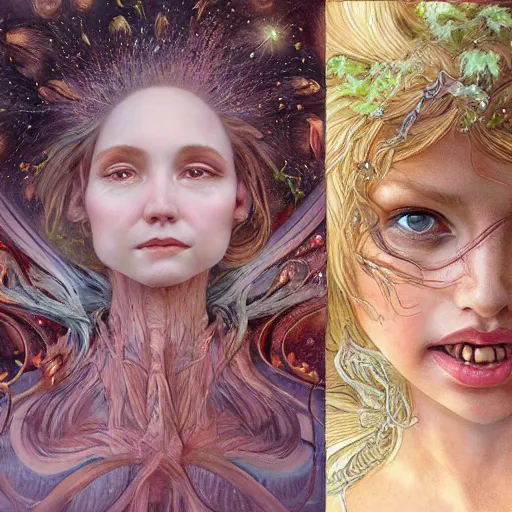 Image similar to realistic detailed face portraits of the spark of life by emilia dziubak, will terry, greg olsen, chris mars, ann long, and mark brooks, fairytale, female, feminine, art nouveau, victorian, character concept design, storybook layout, story board format