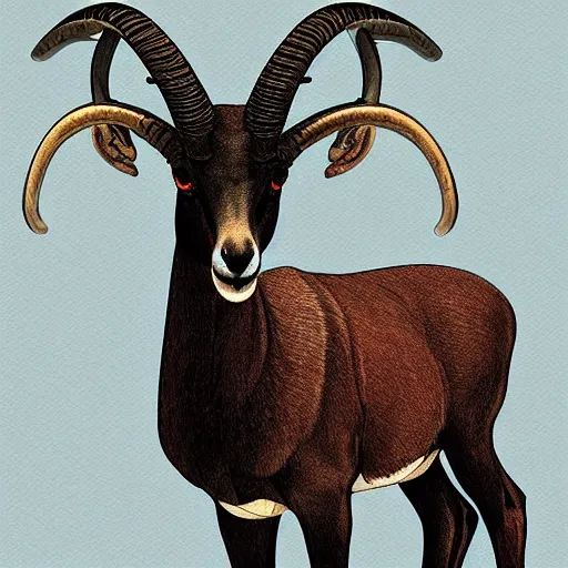 Image similar to ibex, digital painting