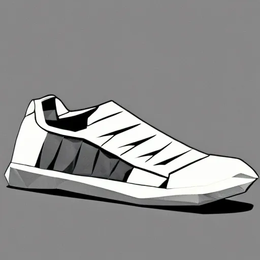 Prompt: low poly 8 k render damaged shoe, conceptual, intricate detailed painting, illustration sharp detail, manga 1 9 9 0